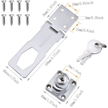 HAO-1 Keyed Twist Knob Keyed Chrome Plated Hasp Lock with Keys for Door