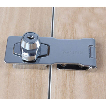HAO-1 Keyed Twist Knob Keyed Chrome Plated Hasp Lock with Keys for Door