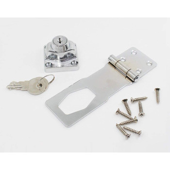 HAO-1 Keyed Twist Knob Keyed Chrome Plated Hasp Lock with Keys for Door