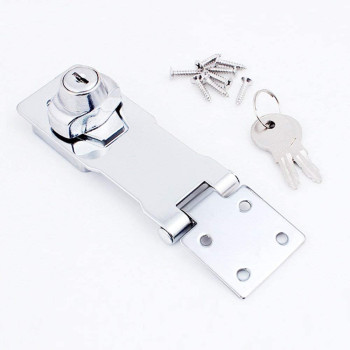 HAO-1 Keyed Twist Knob Keyed Chrome Plated Hasp Lock with Keys for Door