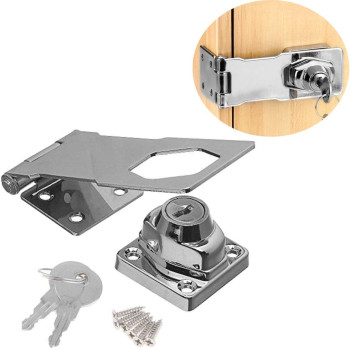 HAO-1 Keyed Twist Knob Keyed Chrome Plated Hasp Lock with Keys for Door