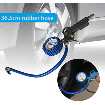 happgrand Multi-functional Car Truck Air Tire Pressure Inflator Gauge Dial Meter Vehicle Tester Tyre Inflation Gun Monitoring Tool