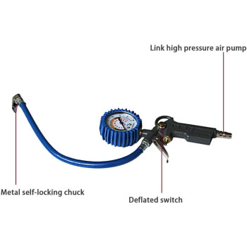 happgrand Multi-functional Car Truck Air Tire Pressure Inflator Gauge Dial Meter Vehicle Tester Tyre Inflation Gun Monitoring Tool