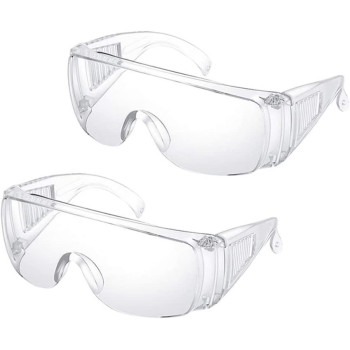 HEALLILY Safety Glasses Protective Transparent Goggles Anti Fog Anti Splash Goggles 2pcs Eye Face Shield for Women Men Outdoor Working