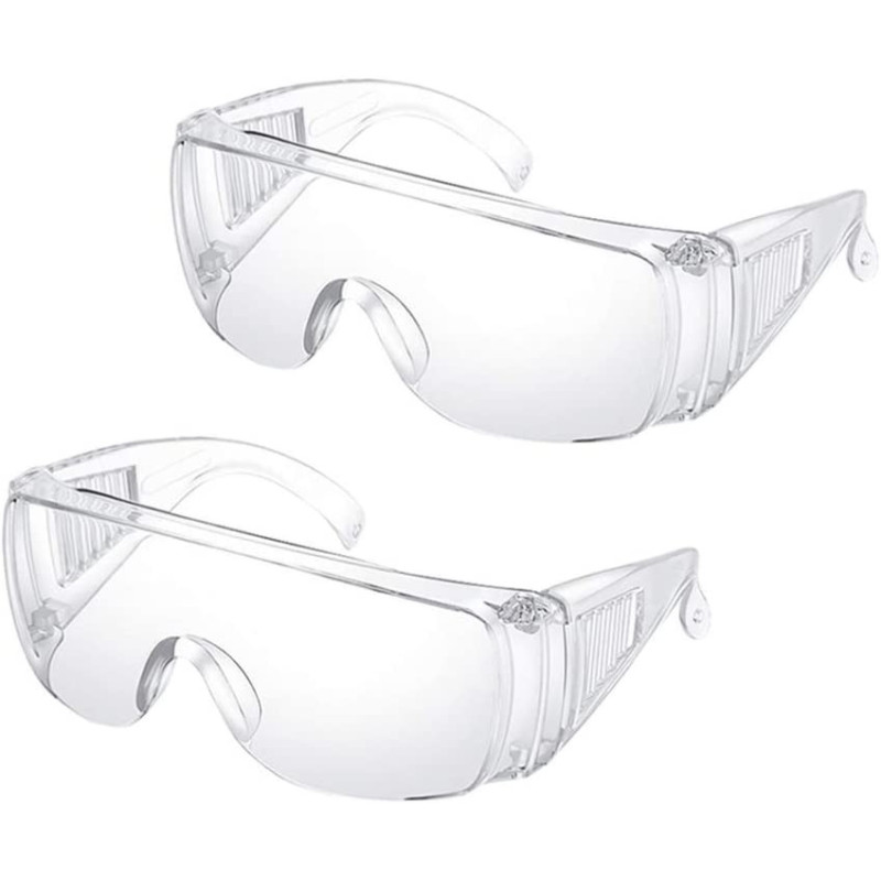 HEALLILY Safety Glasses Protective Transparent Goggles Anti Fog Anti Splash Goggles 2pcs Eye Face Shield for Women Men Outdoor Working