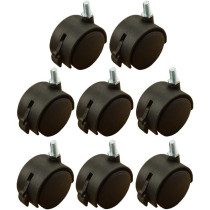Hemobllo Chair Caster 2 Inch Replacement Caster Wheels M8 Screw Silent Caster Roller for Home Living Room Office Furniture Chair (Black) 8pcs