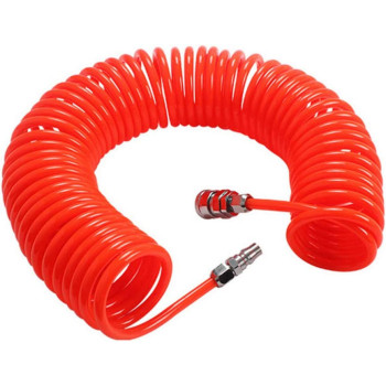 Hemobllo PU Air Compressor Spring Tube Telescopic Spiral Tube Pipe Tool Portable Coupler for Compressor Air Tool 6m (Red)