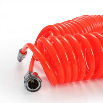 Hemobllo PU Air Compressor Spring Tube Telescopic Spiral Tube Pipe Tool Portable Coupler for Compressor Air Tool 6m (Red)