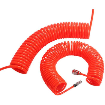 Hemobllo PU Air Compressor Spring Tube Telescopic Spiral Tube Pipe Tool Portable Coupler for Compressor Air Tool 6m (Red)