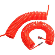 Hemobllo PU Air Compressor Spring Tube Telescopic Spiral Tube Pipe Tool Portable Coupler for Compressor Air Tool 6m (Red)
