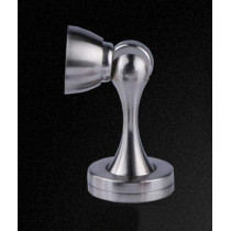 HFWJHH Stainless steel door stopper, anti-theft glass door suction floor mounted magnetic door stopper (two products) (Color : Silver)