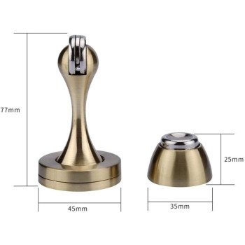 HFWJHH Stainless steel door stopper, anti-theft glass door suction floor mounted magnetic door stopper (two products) (Color : Silver)