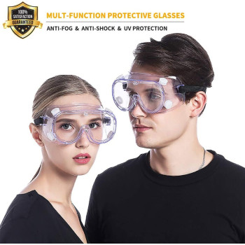 HJH Goggles For Chemistry Lab Anti Fog Safety Glasses Over Prescription Glasses Eyewear For Science Onion Goggles For Women Eye Protection Woodworking Clear Welding