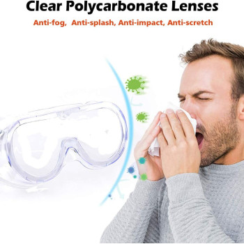 HJH Goggles For Chemistry Lab Anti Fog Safety Glasses Over Prescription Glasses Eyewear For Science Onion Goggles For Women Eye Protection Woodworking Clear Welding