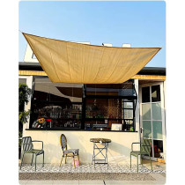 HLXMESH Sun Shade Awning,220GSM,Light Beige Color,Balcony Windscreen Netting Sun Shade Net Canopy Sun-Shade Net Sail Shading Sun Car Parking (6x6M)