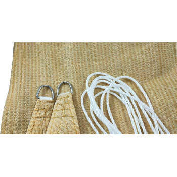HLXMESH Sun Shade Sail,220GSM,Light Beige Color,Heavy Duty Sun Shade Net Fabric Shade for Outdoor Garden Sun Shade Net (6MX6M)