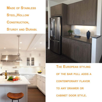 Home Building Store 10 PCS 128mm(5inch) Hole Centers Stainless Steel Kitchen Cabinet Door Handles and Pulls Cabinet Knobs Length 192mm(7.5inch) Brushed Nickel