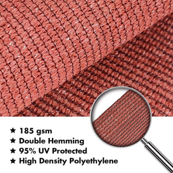 HonestShop Sun Shade Sail Rectangle UV Block Canopy for Patio Backyard Lawn Garden Outdoor Activities (2x3M, Red)