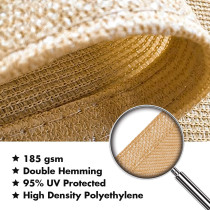 HonestShop Sun Shade Sail Rectangle UV Block Canopy for Patio Backyard Lawn Garden Outdoor Activities (2x3M, Sand)