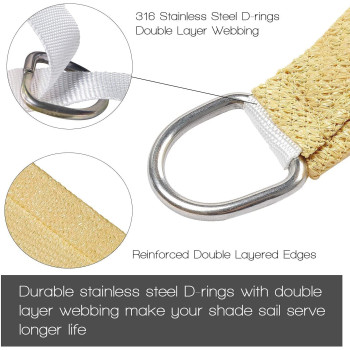 HonestShop Sun Shade Sail Rectangle UV Block Canopy for Patio Backyard Lawn Garden Outdoor Activities (2x3M, Sand)