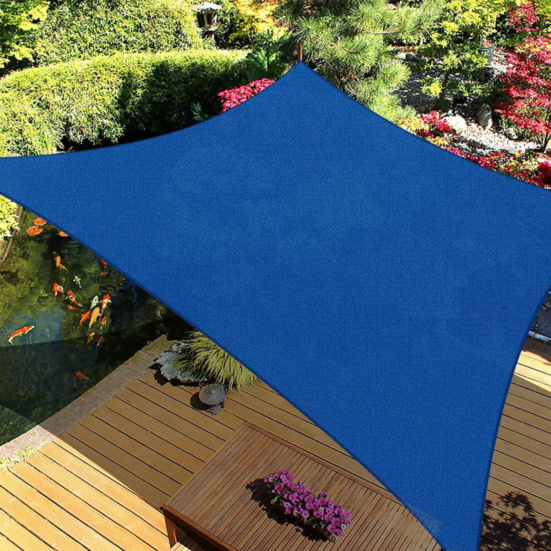 HonestShop Sun Shade Sail Rectangle UV Block Canopy for Patio Backyard Lawn Garden Outdoor Activities (3x4M, Blue)