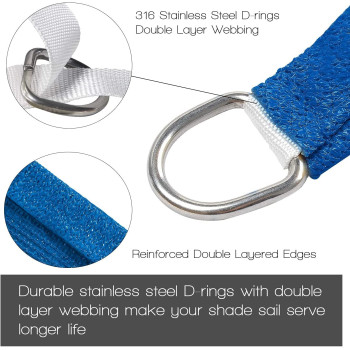 HonestShop Sun Shade Sail Rectangle UV Block Canopy for Patio Backyard Lawn Garden Outdoor Activities (3x4M, Blue)