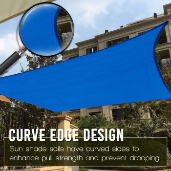 HonestShop Sun Shade Sail Rectangle UV Block Canopy for Patio Backyard Lawn Garden Outdoor Activities (3x4M, Blue)