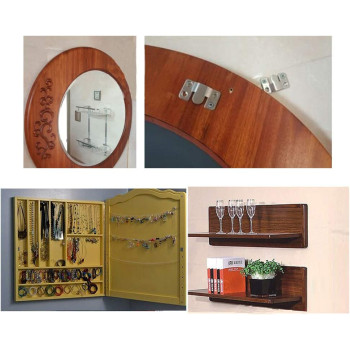 Hoowen Metal Sectional Sofa Interlocking Furniture Connector Bracket Mural Paintings Hooks with Screws, Pack of 12