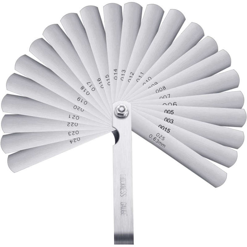 Hotop Stainless Steel Feeler Gauge Dual Marked Metric and Imperial Gap Measuring Tool 0.0015/0.04-0.025/0.635 mm Hotop-Feeler-08