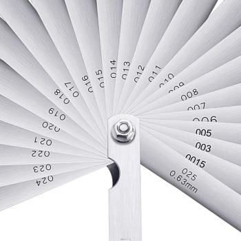 Hotop Stainless Steel Feeler Gauge Dual Marked Metric and Imperial Gap Measuring Tool 0.0015/0.04-0.025/0.635 mm Hotop-Feeler-08