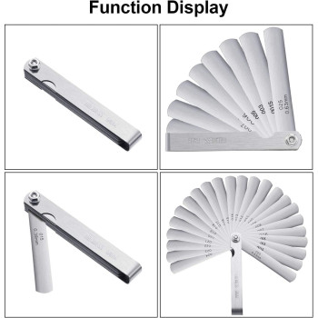 Hotop Stainless Steel Feeler Gauge Dual Marked Metric and Imperial Gap Measuring Tool 0.0015/0.04-0.025/0.635 mm Hotop-Feeler-08