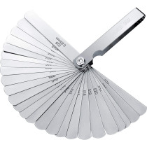 Hotop Stainless Steel Feeler Gauge Dual Marked Metric and Imperial Measuring Tool (0.04-0.63 mm, 26 Blades)