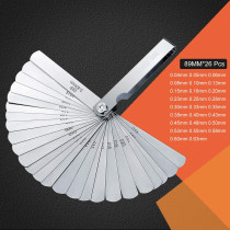 Hotop Stainless Steel Feeler Gauge Dual Marked Metric and Imperial Measuring Tool (0.04-0.63 mm, 26 Blades)