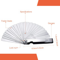 Hotop Stainless Steel Feeler Gauge Dual Marked Metric and Imperial Measuring Tool (0.04-0.63 mm, 26 Blades)