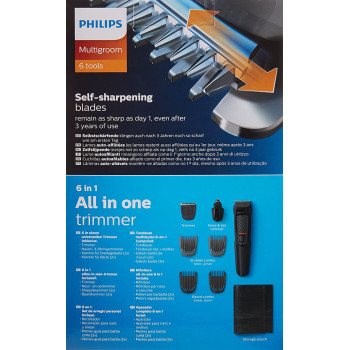 Philips Multigroom Trimmer MG3710 Face, Grayish Black