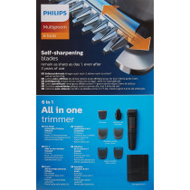 Philips Multigroom Trimmer MG3710 Face, Grayish Black