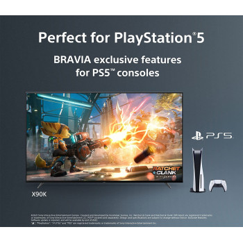 Sony BRAVIA 75 Inch TV 4K UHD HDR Full Array LED Bravia Core™ with Smart Google TV HDMI 2.1 and Exclusive Features for The Playstation 5 - XR-75X90K (2022 Model) 1 Year Sony Warranty with wall mount