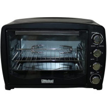 Nobel Electric Oven Black 45 Litre Convection Fan Twin Heating Elements Rotisserie Auto Shutoff Extra Pan NEO45