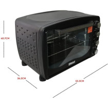 Nobel Electric Oven Black 45 Litre Convection Fan Twin Heating Elements Rotisserie Auto Shutoff Extra Pan NEO45