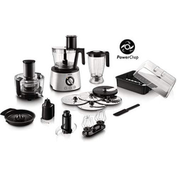 PHILIPS Avance Collection Multi- function Food Processor HR7778/01, 1300W, Compact 4in1 setup, 3.4L bowl with Stainless Steel Disc, 2.2L Blender - International Version
