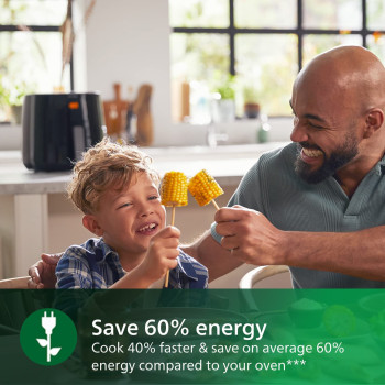 PHILIPS Essential Airfryer 1400W 0.8kg, Digital, 7 presets, black body/blackhandle, 50hz HD9252/91.