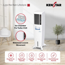 Kenstar Glam 50 Litres Honeycomb Tower Cooler With Remote (White)