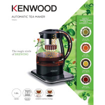 Kenwood 3-In-1 Automatic Tea Maker + Electric Glass Kettle + Drip Coffee Maker 1.2L Tmg70.000Cl Black/Clear
