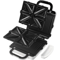 Kenwood 4 Slots 2-in-1 Sandwich Maker & Grill (180deg Open Flat for Using as a Griddle) with 2 Sets of Non Stick Multifunctional Plates for Grilling and Toasted Sandwiches SMP94.A0WH White