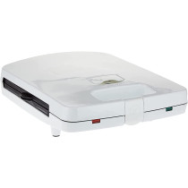Kenwood 4 Slots 3-in-1 Sandwich Maker, Samosa Maker & Grill with 3 Sets of Non Stick Multifunctional Plates for Grilling, Toasted Sandwiches and Samosas SMM741WH White