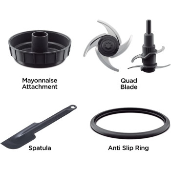 Kenwood Chopper 500W Electric Food Chopper With 2 X 500Ml Bowl, Dual Speed, Stainless Steel Quad Blade, Multi Mayo Mayonnaise Attachment, Spatula, Ice CrUSh Function Chp61.200Wh White