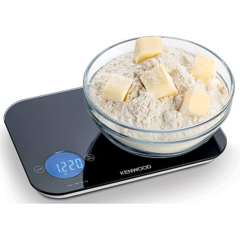 Kenwood Digital Kitchen Scale 5G-8Kg Capacity Weight Scale Weighing Scale With 6 Weighing Units, 4Mm Tempered Glass, Touch Control, 3 Aaa Batteries, Tare/Zero Function, Auto Shut-Off Wep50.000Bk Black