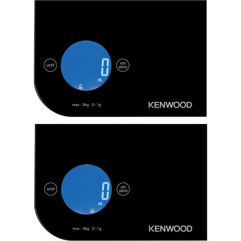 Kenwood Digital Kitchen Scale 5G-8Kg Capacity Weight Scale Weighing Scale With 6 Weighing Units, 4Mm Tempered Glass, Touch Control, 3 Aaa Batteries, Tare/Zero Function, Auto Shut-Off Wep50.000Bk Black