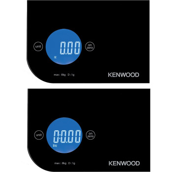 Kenwood Digital Kitchen Scale 5G-8Kg Capacity Weight Scale Weighing Scale With 6 Weighing Units, 4Mm Tempered Glass, Touch Control, 3 Aaa Batteries, Tare/Zero Function, Auto Shut-Off Wep50.000Bk Black