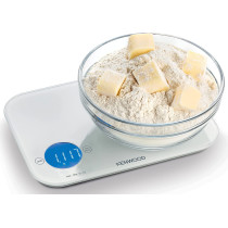 Kenwood Digital Kitchen Scale 5G-8Kg Capacity Weight Scale Weighing Scale With 6 Weighing Units, 4mm Tempered Glass, Touch Control, 3 Aaa Batteries, Tare/Zero Function, Auto Shut-Off Wep50.000Wh White